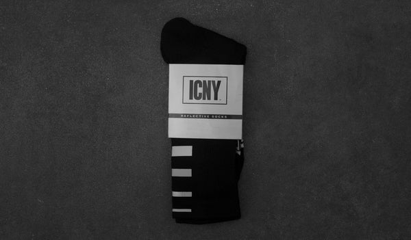 ICNY Half Calf Gradient Stripe Socks (Black)